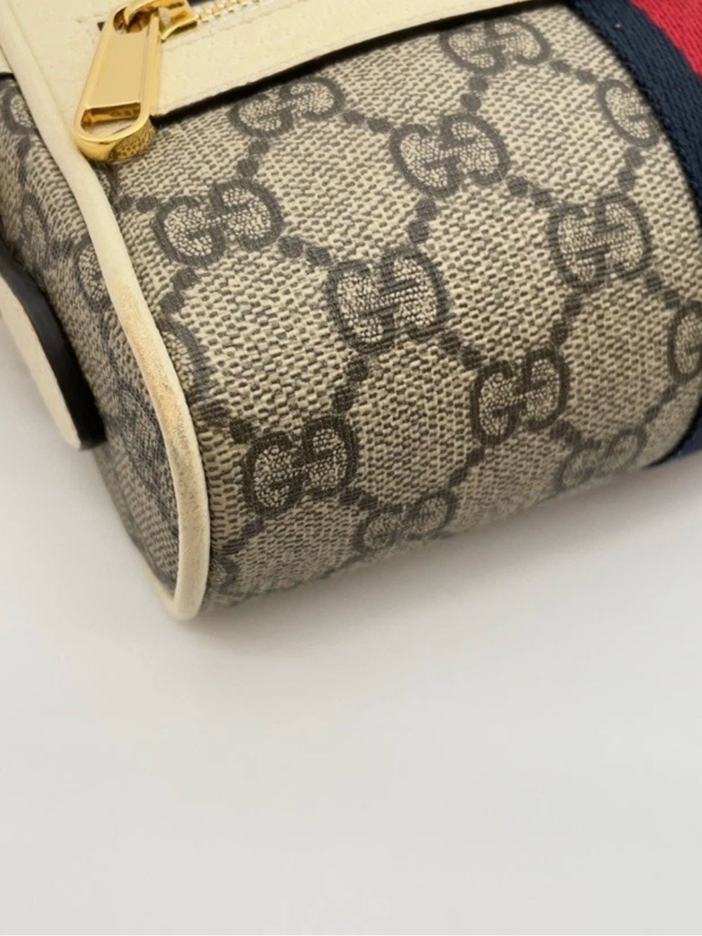 Gucci Ophidia GG Supreme Sherry Line Gray White Mini ShoulderBag - Picture 7 of 16